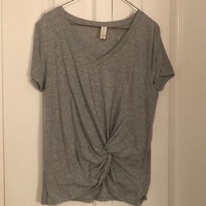 Gray knotted v-neck Altar’d State Shirt